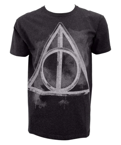 Warner Bros Best Sellers Deathly Hallows Smoky Charcoal T-Shirt