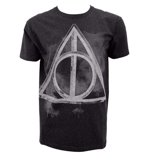 Warner Bros Best Sellers Deathly Hallows Smoky Charcoal T-Shirt 3 Warner Bros Best Sellers Deathly Hallows Smoky Charcoal T-Shirt