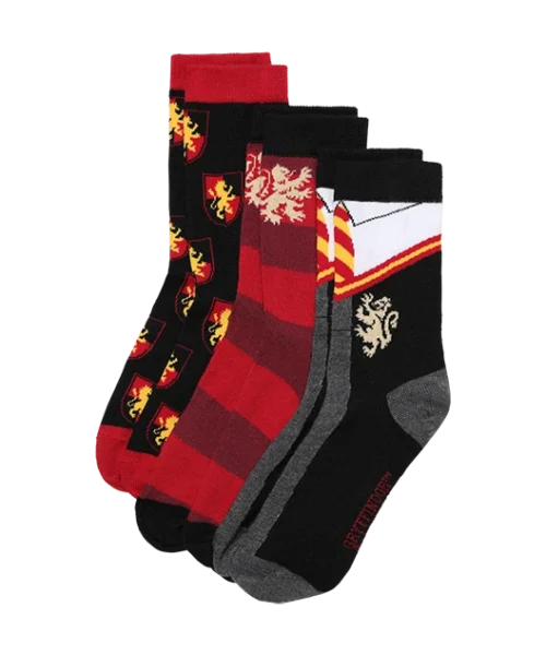 Warner Bros Gryffindor House 3-Pack Socks