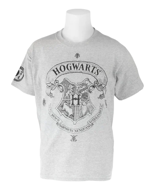 Warner Bros Best Sellers Kids Hogwarts Crest Grey T-Shirt