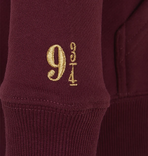Warner Bros Best Sellers Platform 9 3/4 Kids Zip Hoodie - Burgundy 5 Warner Bros Best Sellers Platform 9 3/4 Kids Zip Hoodie - Burgundy