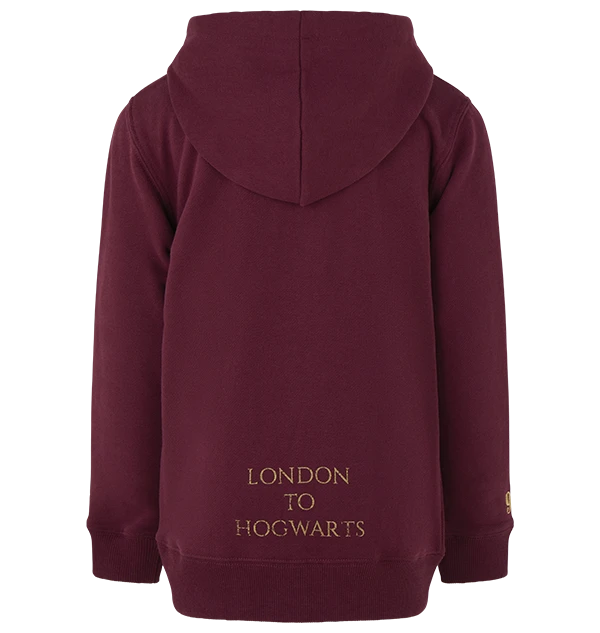 Warner Bros Best Sellers Platform 9 3/4 Kids Zip Hoodie - Burgundy 4 Warner Bros Best Sellers Platform 9 3/4 Kids Zip Hoodie - Burgundy