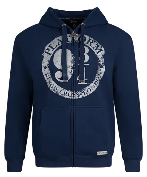 Warner Bros Platform 9 3/4 Zip Hoodie - Navy Platform 9¾