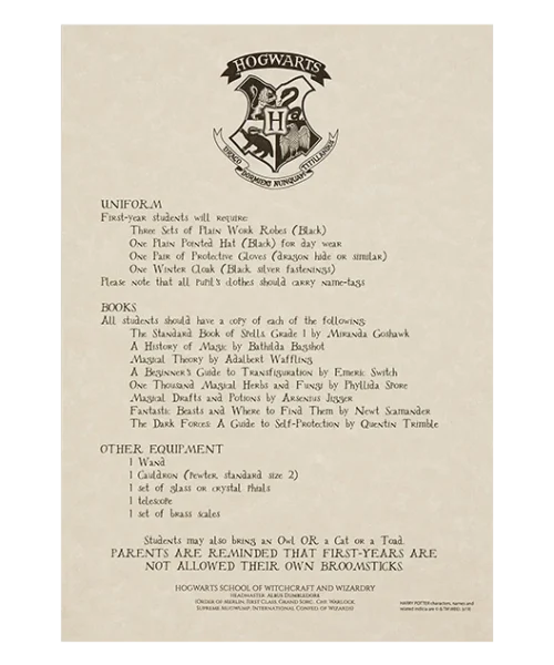 Warner Bros Best Sellers Personalised Hogwarts Acceptance Letter 13 Warner Bros Best Sellers Personalised Hogwarts Acceptance Letter