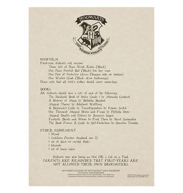 Warner Bros Best Sellers Personalised Hogwarts Acceptance Letter 6 Warner Bros Best Sellers Personalised Hogwarts Acceptance Letter