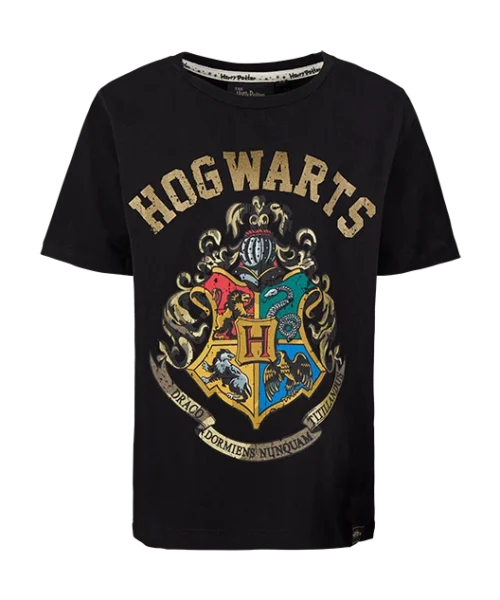 Warner Bros Kids Hogwarts Crest Black T-Shirt