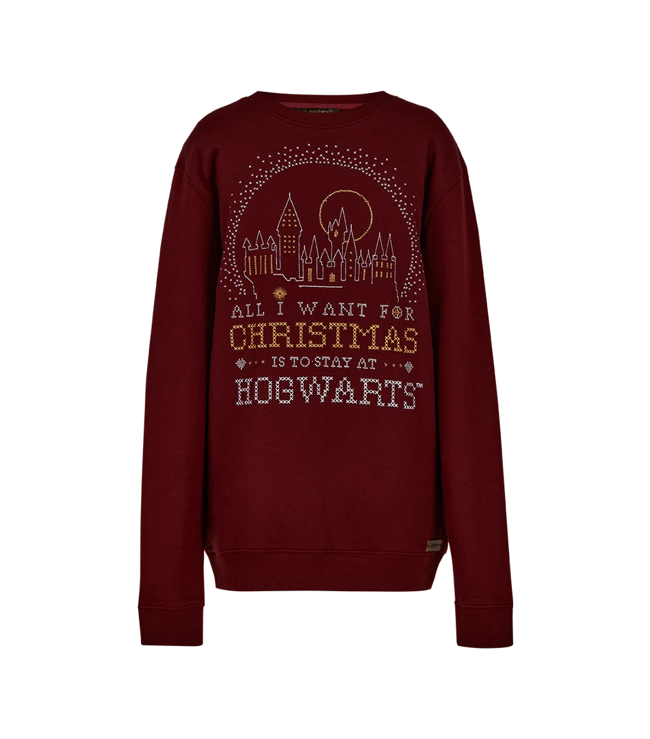 Warner Bros Best Sellers Hogwarts Christmas Sweatshirt 3 Warner Bros Best Sellers Hogwarts Christmas Sweatshirt