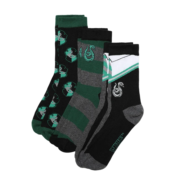 Warner Bros Slytherin House 3-Pack Socks 3 Warner Bros Slytherin House 3-Pack Socks