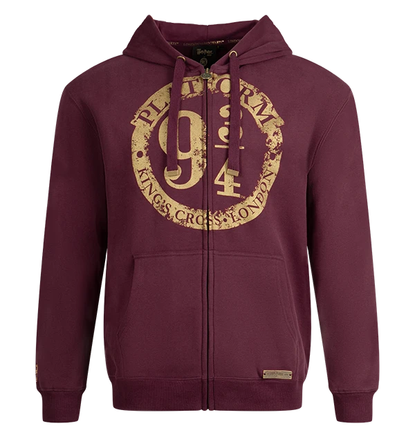 Warner Bros Platform 9 3/4 Zip Hoodie - Burgundy 3 Warner Bros Platform 9 3/4 Zip Hoodie - Burgundy