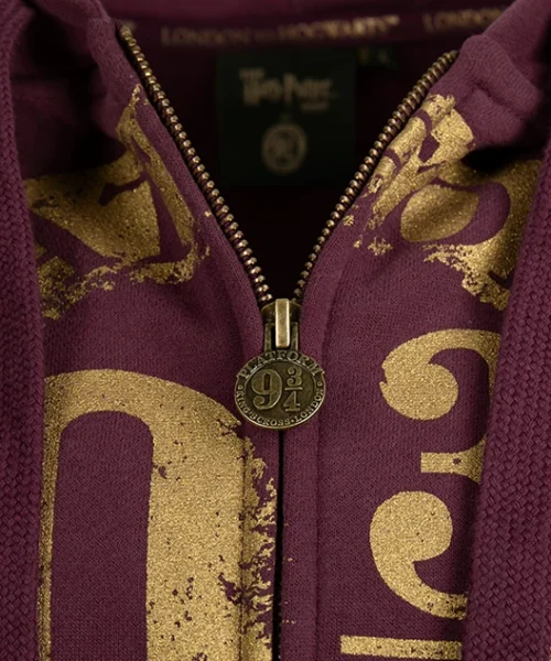 Warner Bros Platform 9 3/4 Zip Hoodie - Burgundy 10 Warner Bros Platform 9 3/4 Zip Hoodie - Burgundy