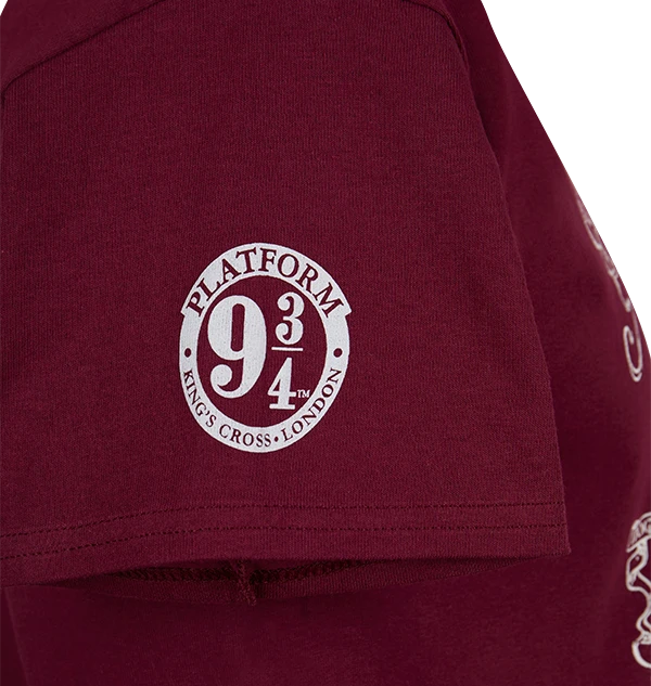 Warner Bros The Marauder's Map Burgundy T-Shirt 5 Warner Bros The Marauder's Map Burgundy T-Shirt